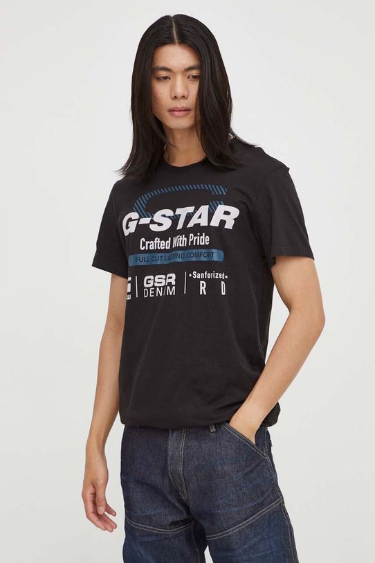 Pamučna majica G-Star Raw crna D23714.336