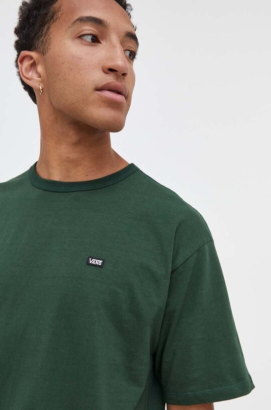 Vans t-shirt bawełniany zielony VN0A49R7BD61