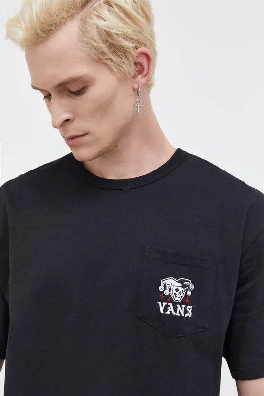 Vans tricou din bumbac VN0A5KGCA2T1 negru