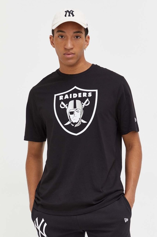New Era t-shirt bawełniany nadruk czarny 60416763
