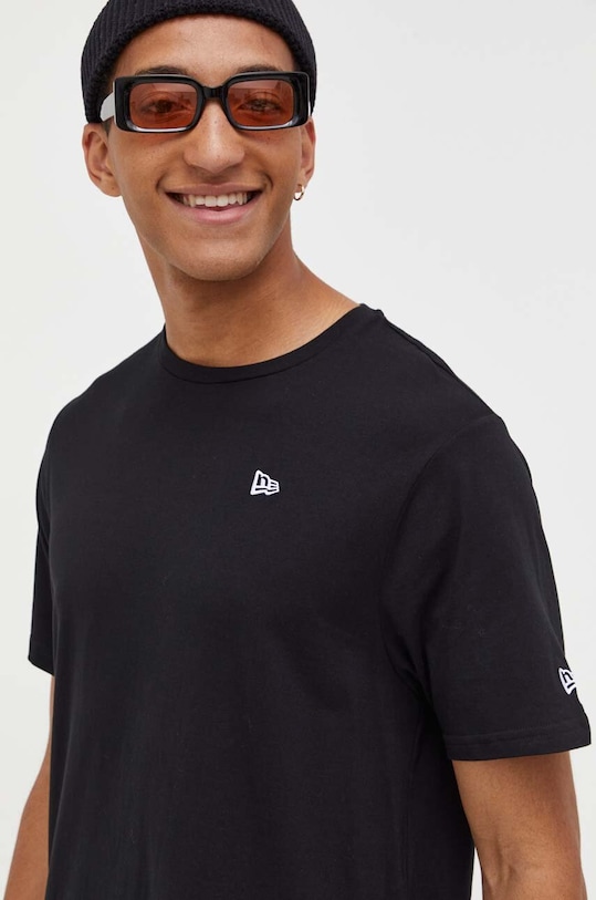 New Era tricou din bumbac negru 60416742
