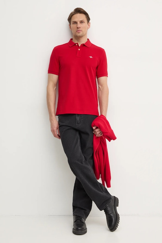Gant polo bawełniane 2220 czerwony NC24