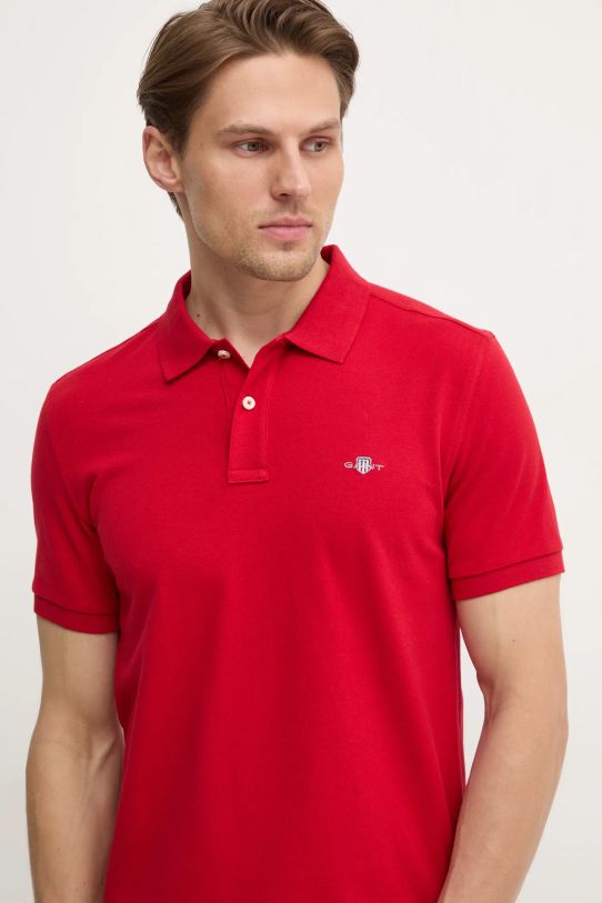 Gant polo bawełniane czerwony 2220