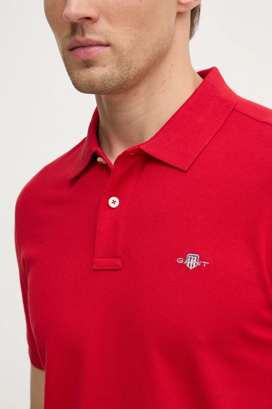 Gant polo bawełniane 2220 czerwony