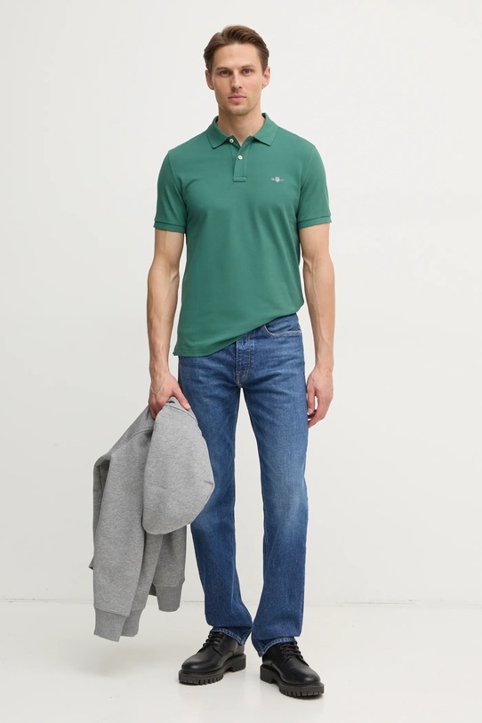 Хлопковое поло Gant 2220 зелёный NC24