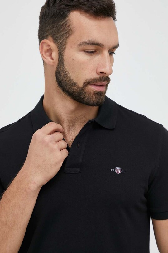 Gant polo de bumbac negru 2220