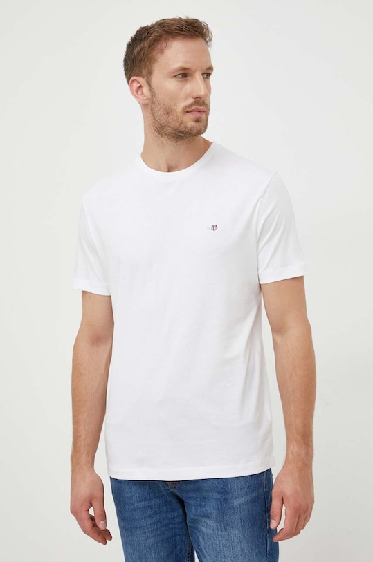Gant t-shirt in cotone 2003184 bianco NC25