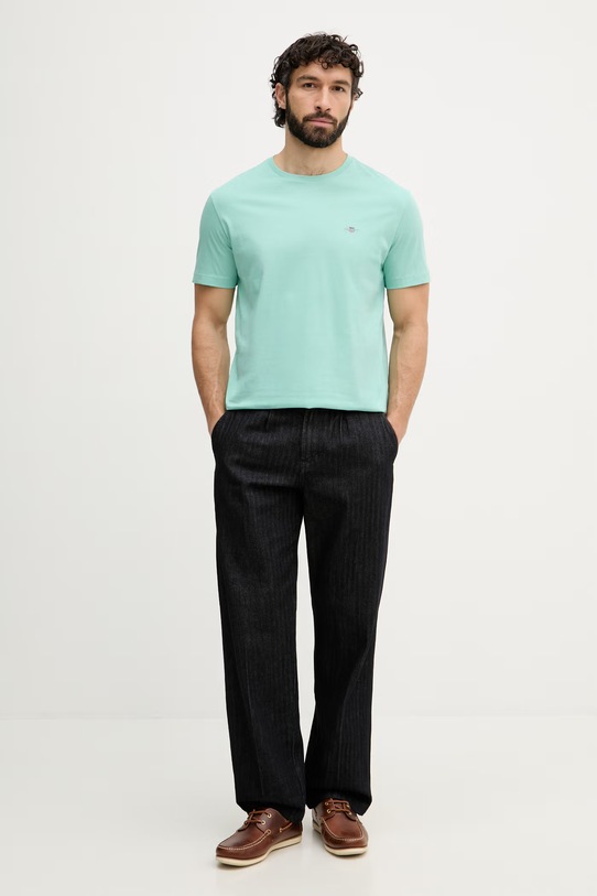 Gant tričko pánske bavlnené 2003184 zelená SS26