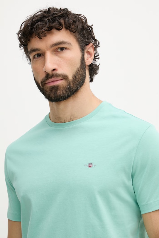 Gant tričko pánske bavlnené zelená 2003184