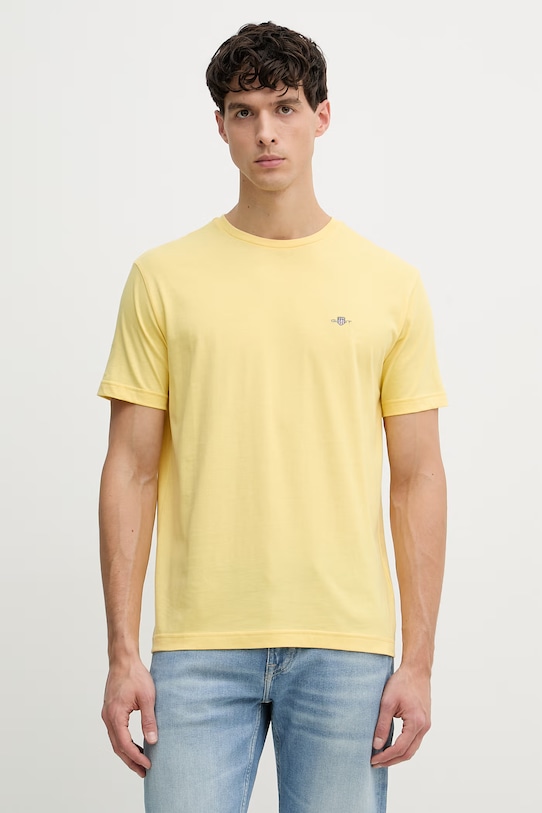 Gant t-shirt bawełniany bawełna żółty 2003184