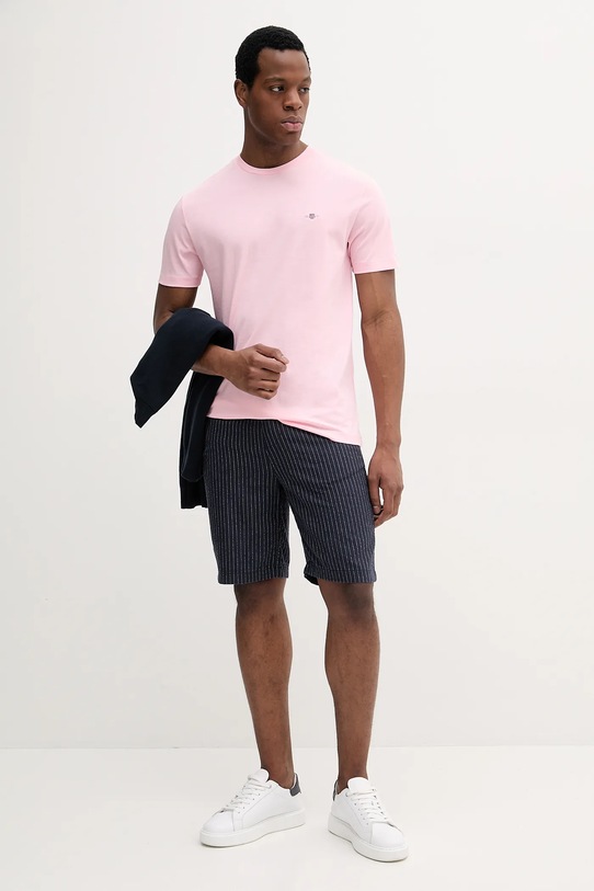 Bavlnené tričko Gant 2003184 ružová AW25