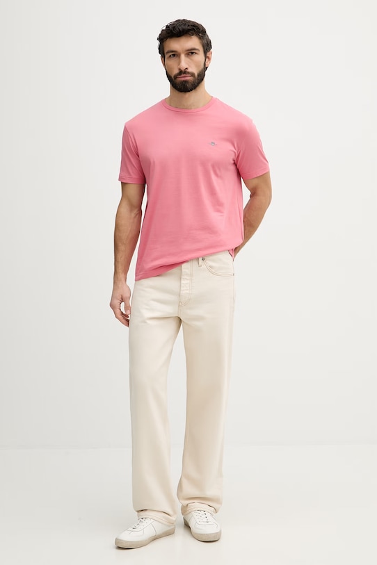 Gant t-shirt bawełniany 2003184 różowy SS26