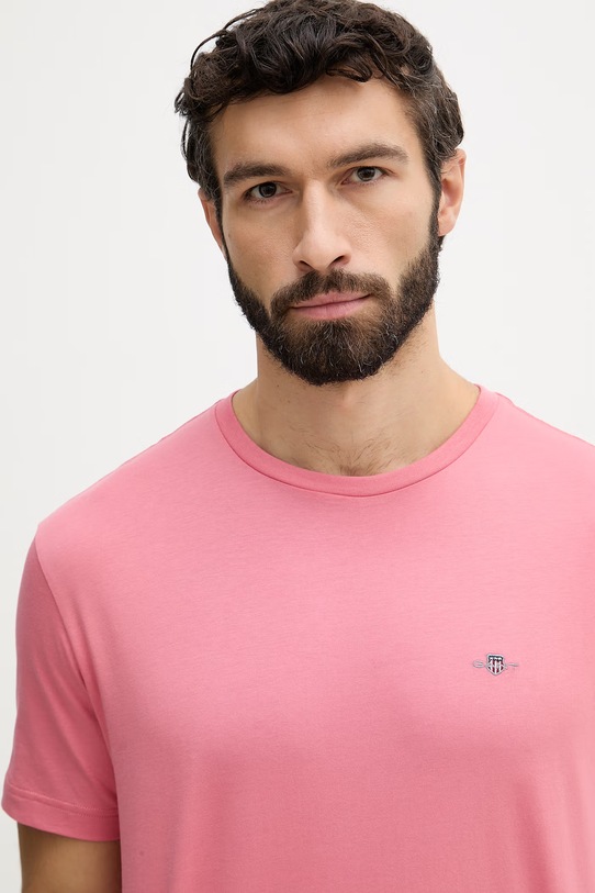 Gant t-shirt bawełniany różowy 2003184