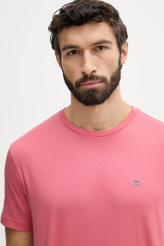 Bavlnené tričko Gant ružová 2003184