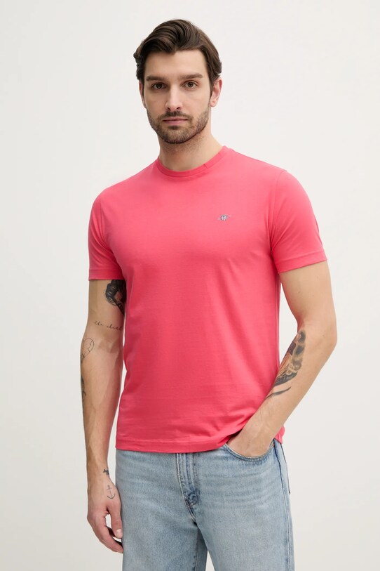 Gant t-shirt in cotone 2003184 rosa SS25
