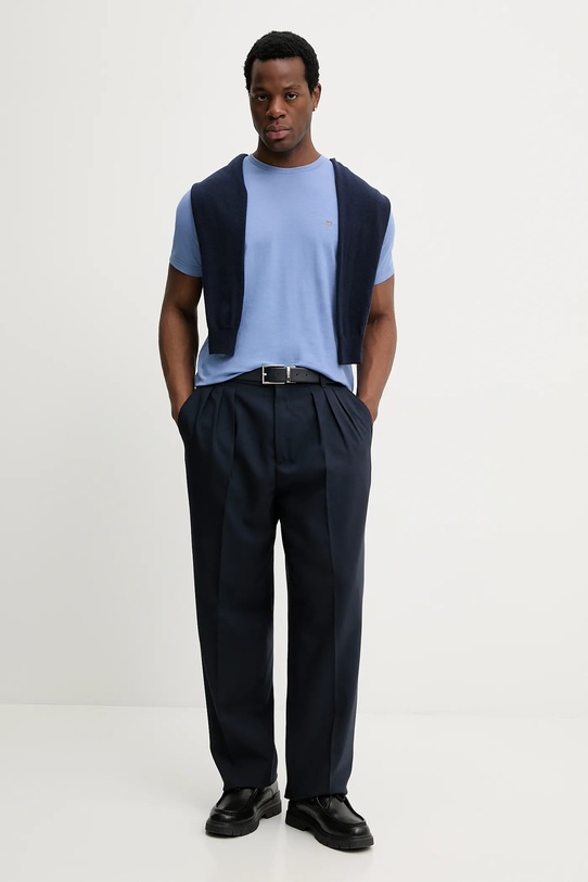 Хлопковая футболка Gant 2003184 голубой AW25