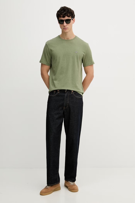 Gant t-shirt bawełniany 2003184 zielony SS26