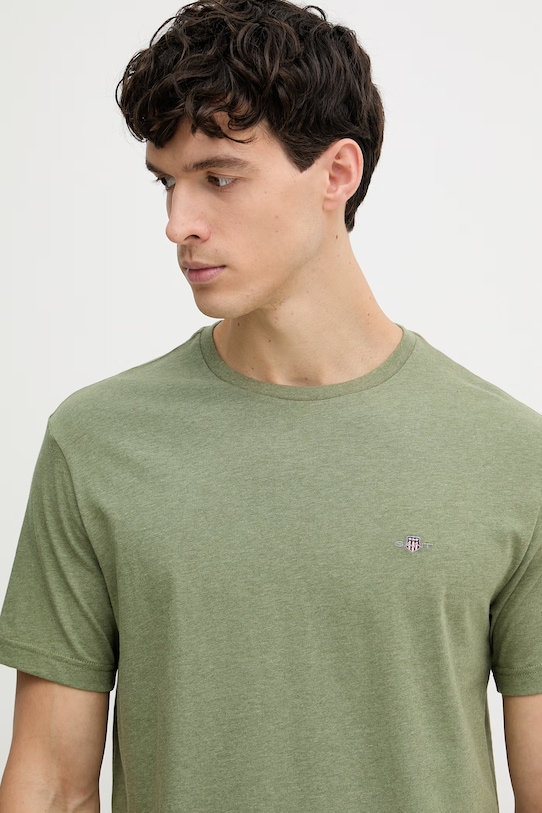 Gant t-shirt bawełniany zielony 2003184