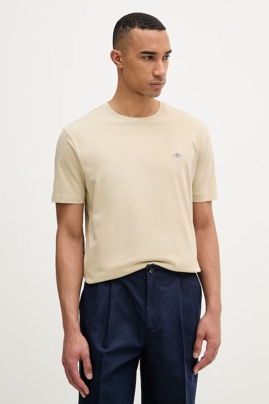 Gant póló férfi pamut bézs 2003184