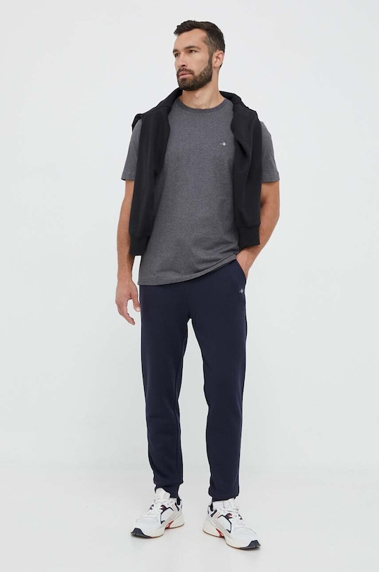 Bavlnené tričko Gant 2003184 sivá NC25