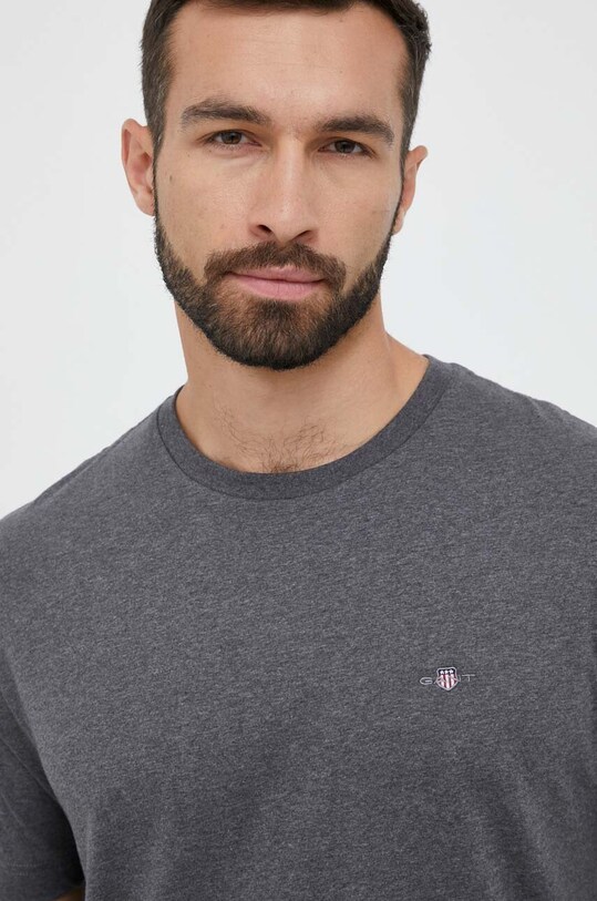 Bavlnené tričko Gant sivá 2003184