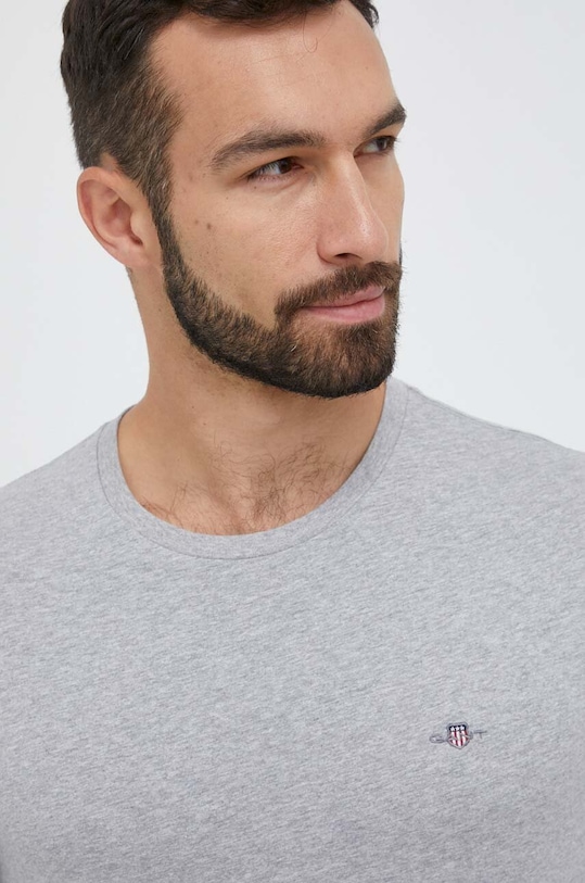 Хлопковая футболка Gant серый 2003184