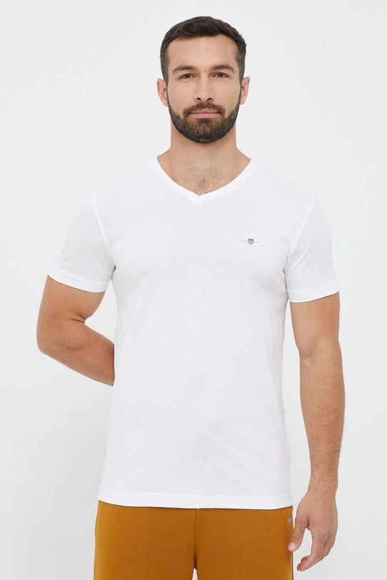 Gant tricou din bumbac uni alb 2003186