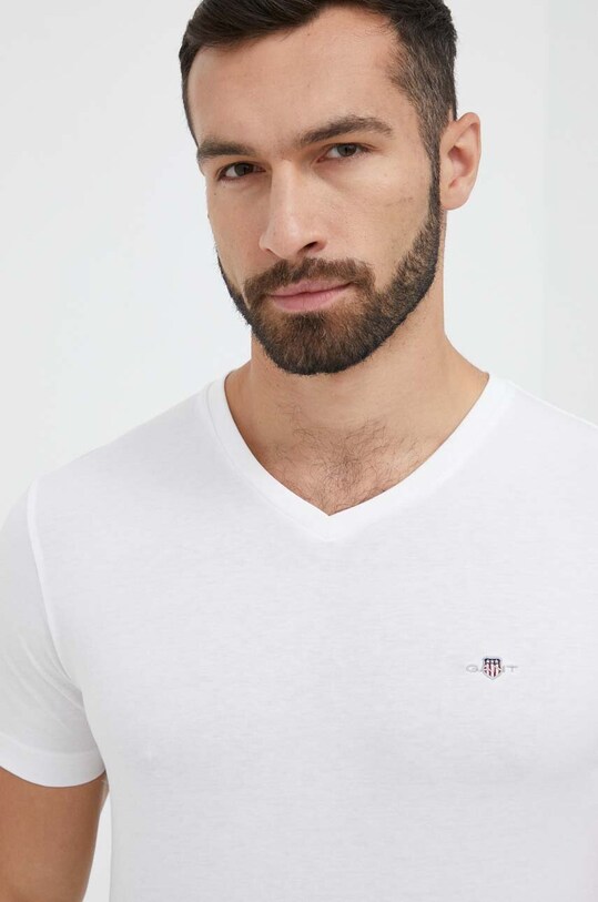 Gant t-shirt bawełniany biały 2003186