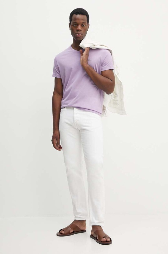 Bavlněné tričko Gant 2003186 fialová AW25
