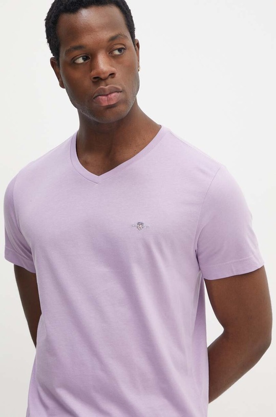 Bavlněné tričko Gant fialová 2003186