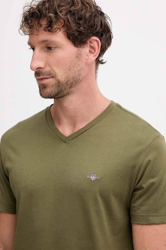 Gant t-shirt bawełniany zielony 2003186