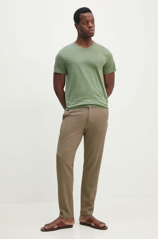 Gant t-shirt bawełniany 2003186 zielony AW25