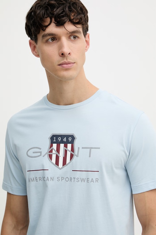 Gant t-shirt bawełniany niebieski 2003199