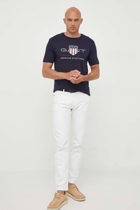 Gant t-shirt bawełniany 2003199 granatowy NC24