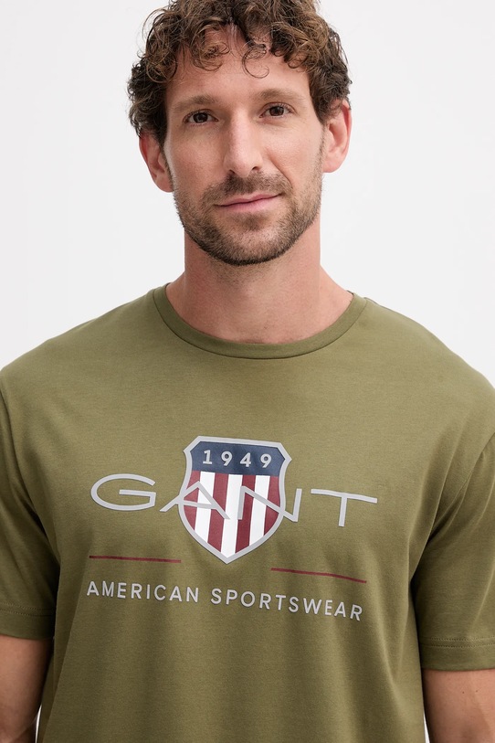 Gant t-shirt bawełniany zielony 2003199