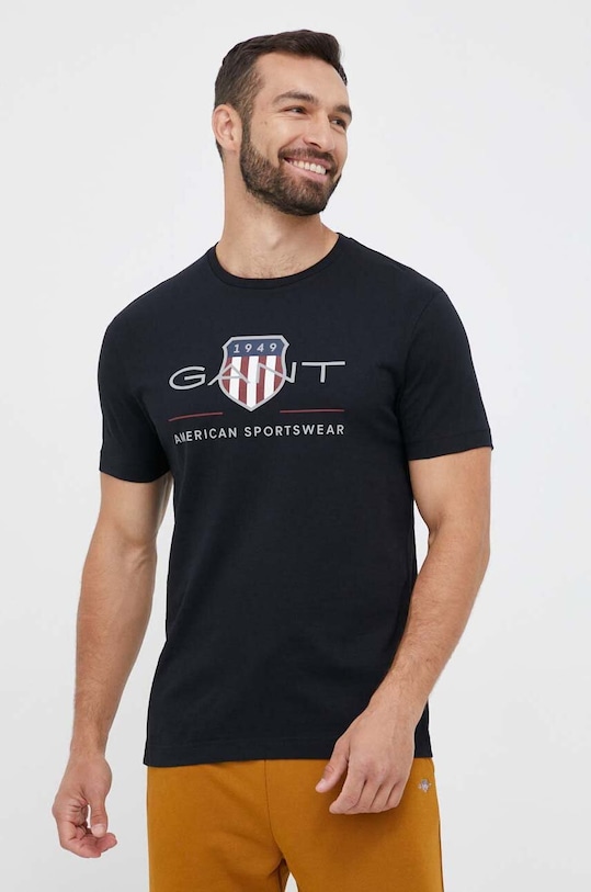 Gant tricou din bumbac print negru 2003199
