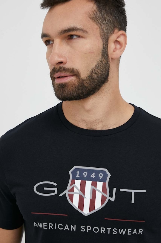 Îmbrăcăminte Gant tricou din bumbac 2003199 negru