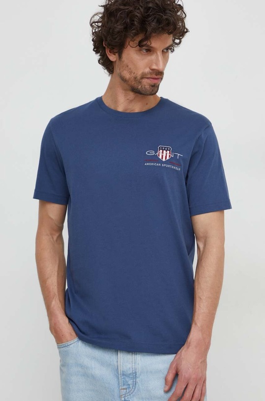 Gant tricou din bumbac imprimeu albastru 2067004