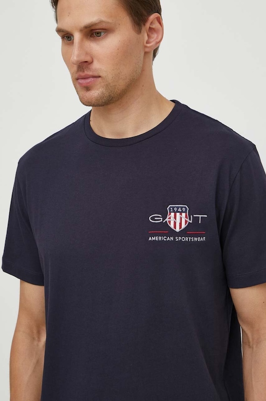 Одежда Хлопковая футболка Gant 2067004 тёмно-синий