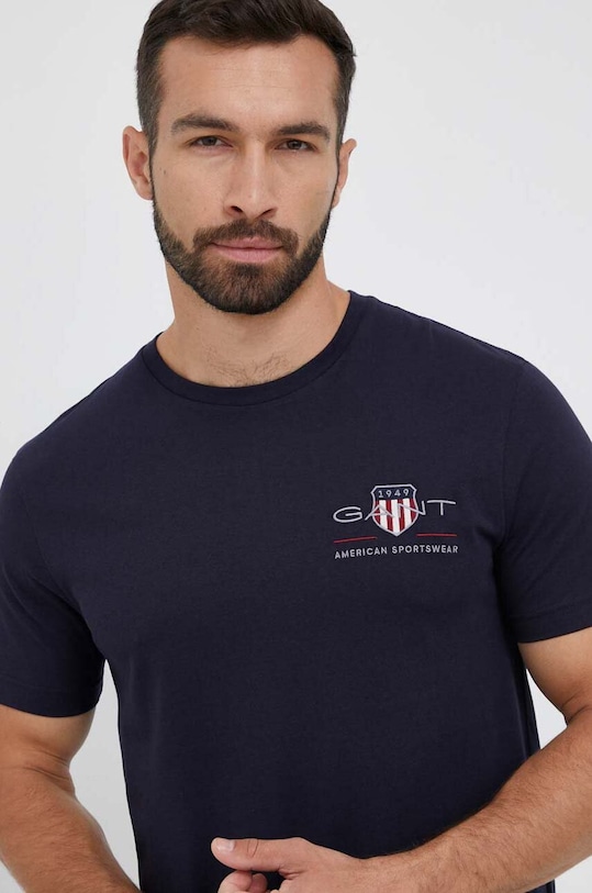 Îmbrăcăminte Gant tricou din bumbac 2067004 bleumarin