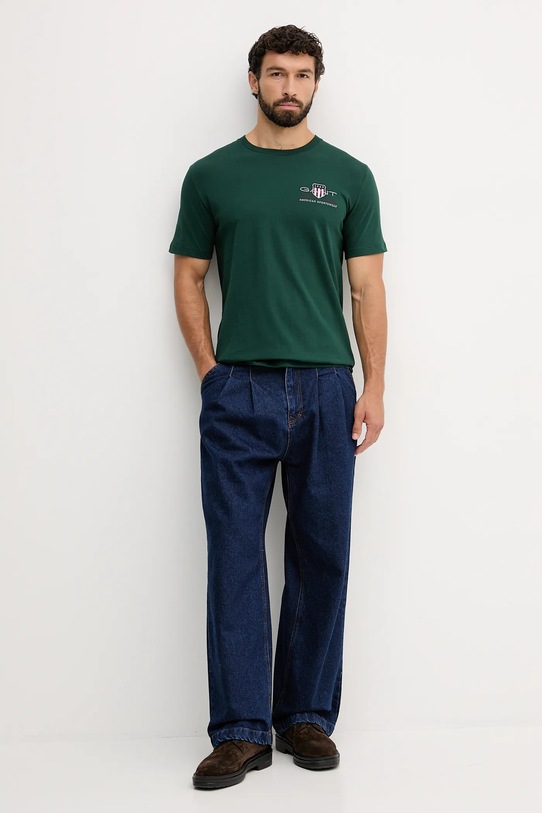 Gant t-shirt bawełniany 2067004 zielony NC25