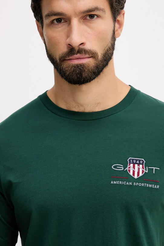 Gant t-shirt bawełniany zielony 2067004