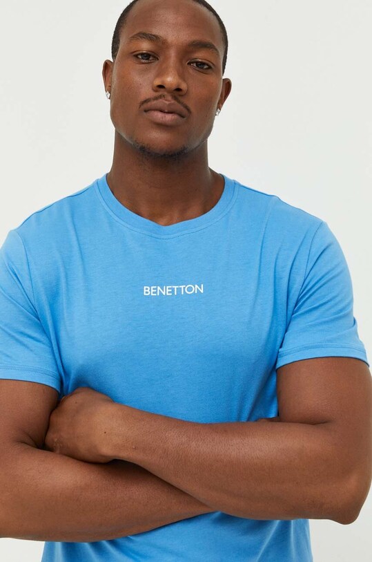United Colors of Benetton t-shirt bawełniany niebieski 30964M019.16F