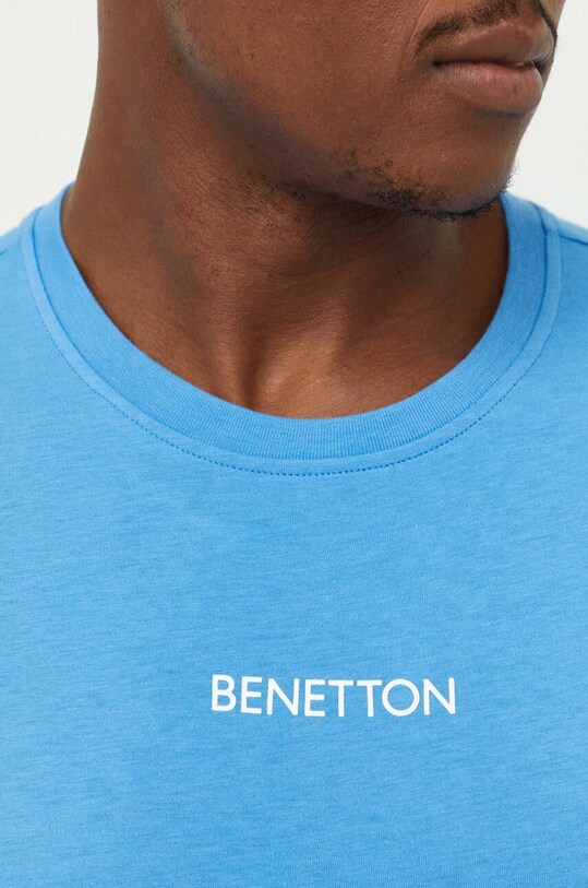 United Colors of Benetton t-shirt bawełniany 30964M019.16F niebieski