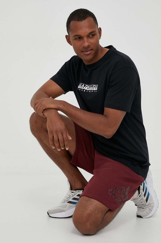 Napapijri t-shirt bawełniany S-Box NP0A4H8S0411 czarny AW23