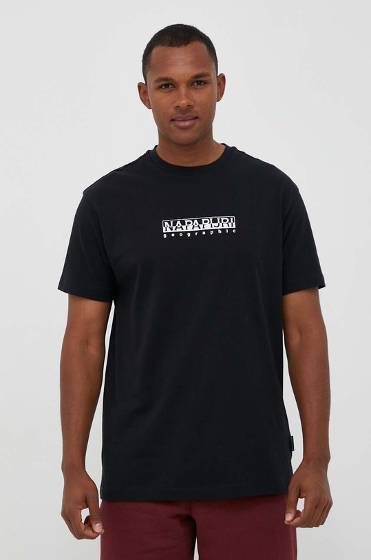 Napapijri t-shirt bawełniany S-Box czarny NP0A4H8S0411