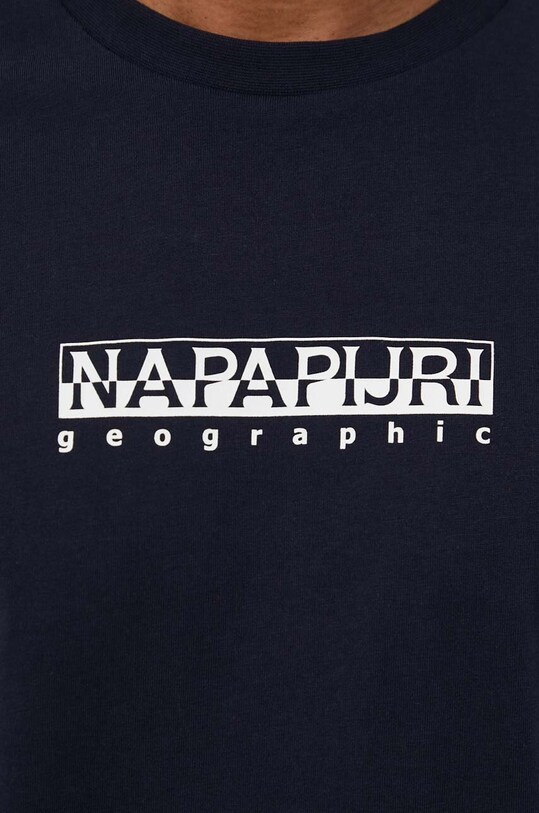 Bavlnené tričko Napapijri NP0A4H8S1761 tmavomodrá