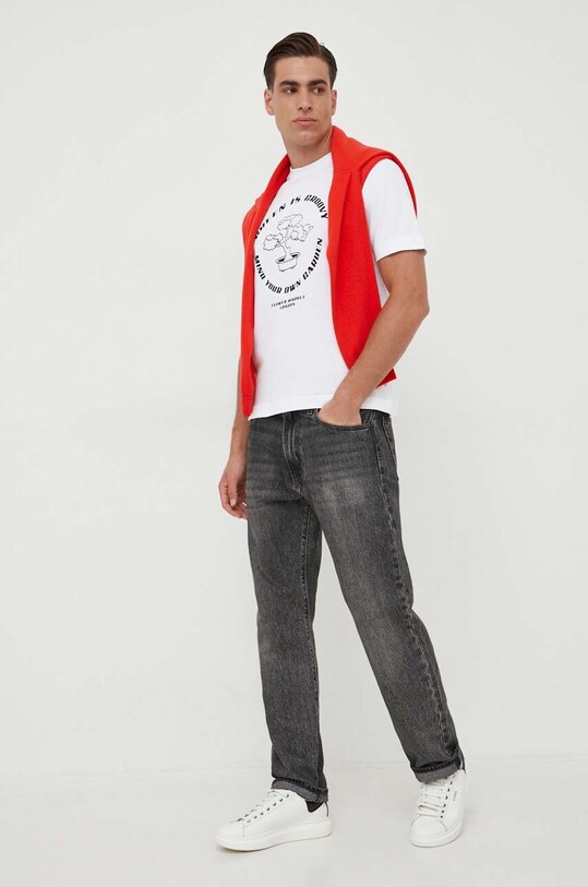 United Colors of Benetton t-shirt bawełniany 3YR3U107N.101 biały AW23