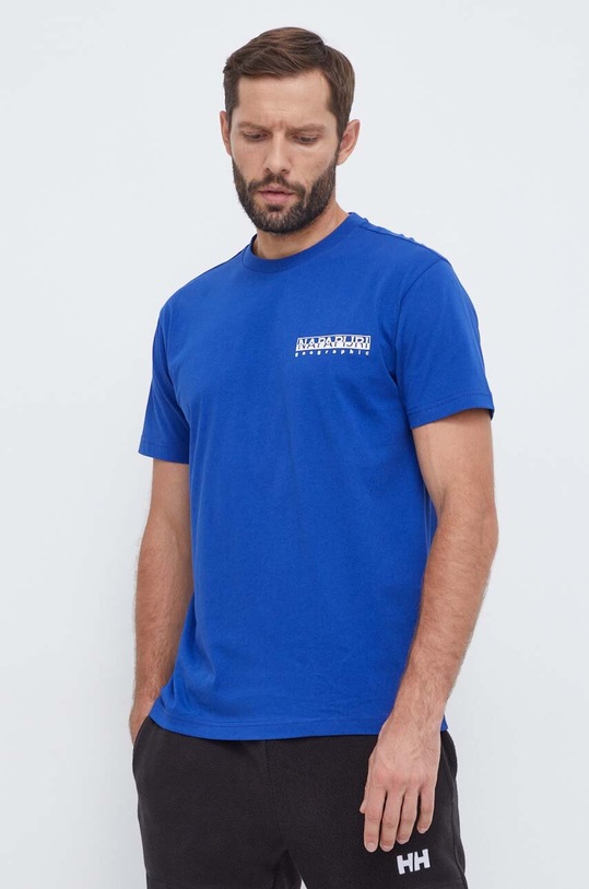 Napapijri t-shirt bawełniany niebieski NP0A4HFRB5A1