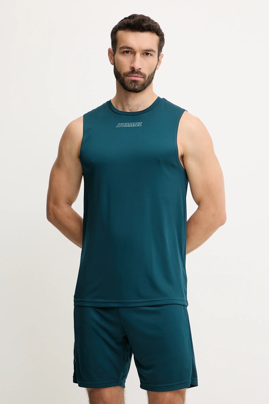 Tréninkové tričko Hummel Flex potisk tyrkysová 219171